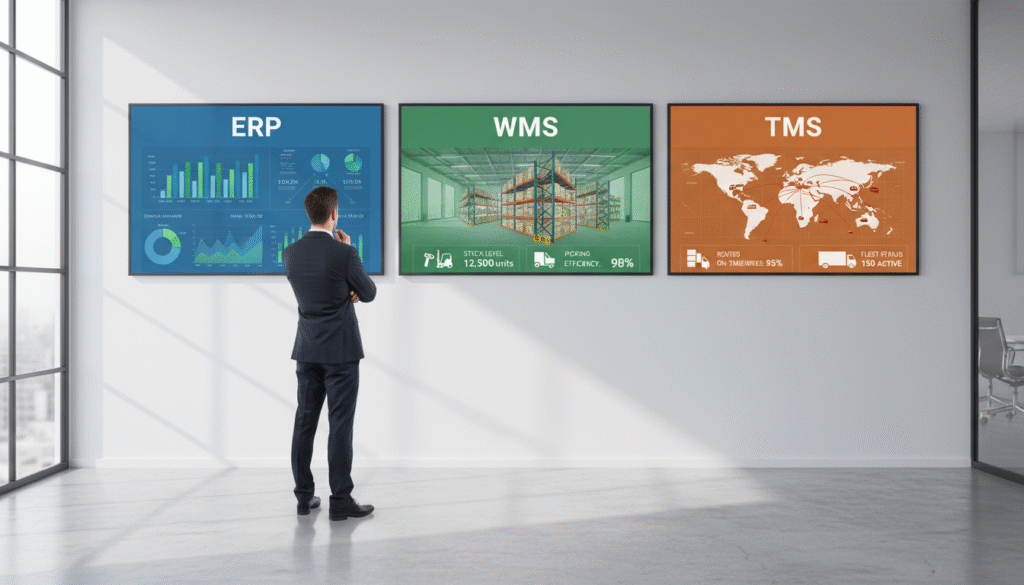 ERP vs. WMS vs. TMS: Comparativa clara y con ejemplos